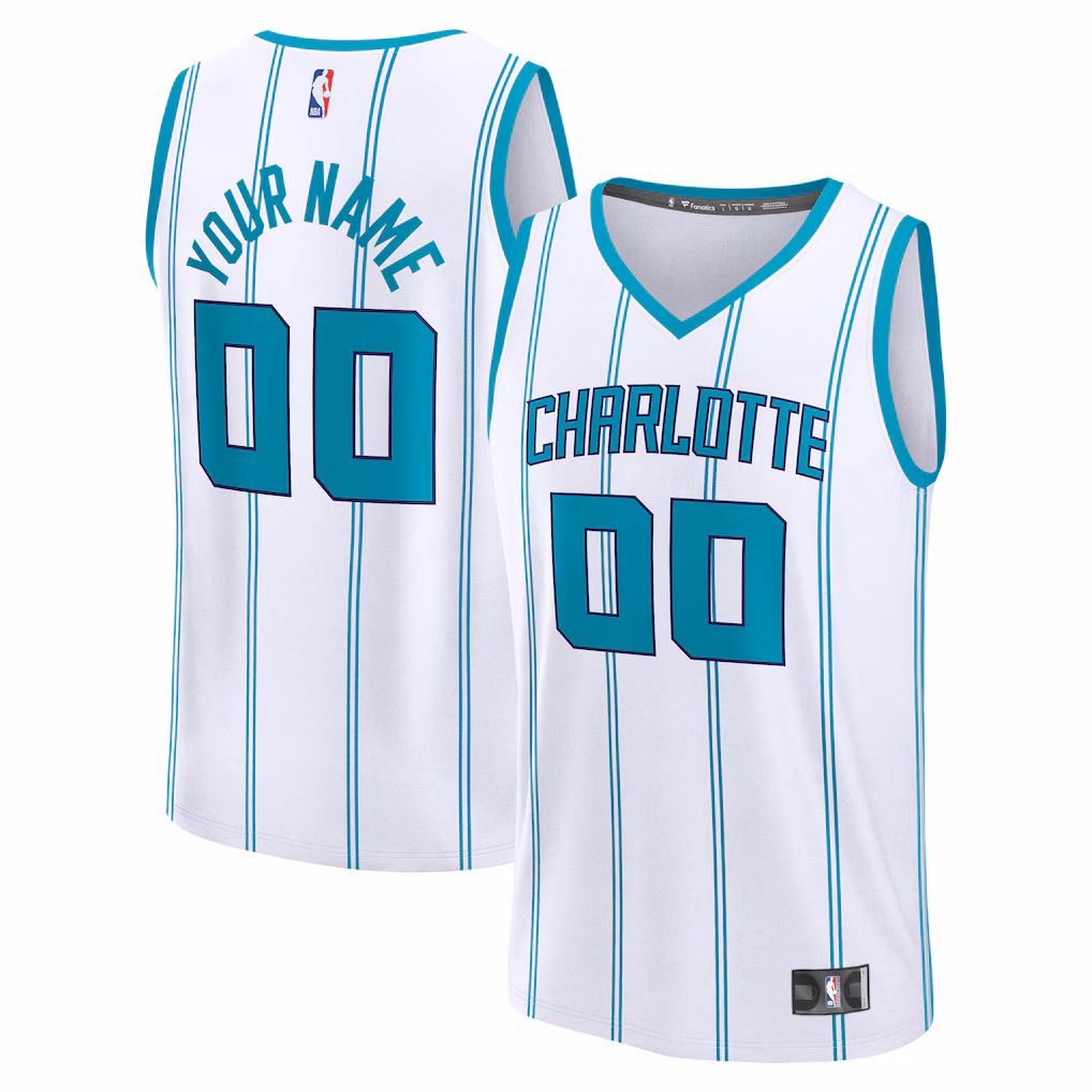 Men's Charlotte Hornets Fanatics White Fast Break Custom Jersey - Icon Edition