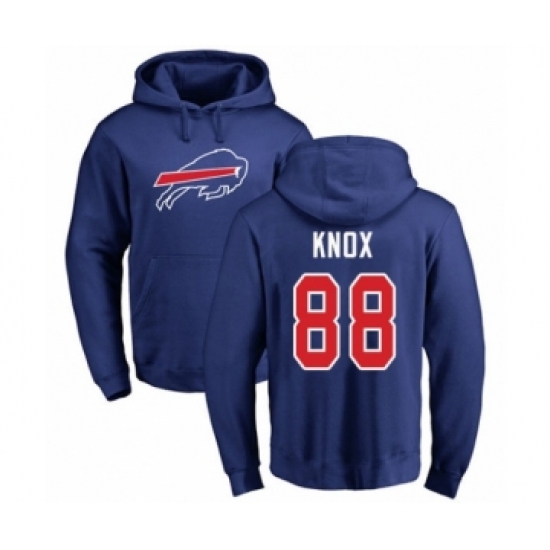 Football Buffalo Bills #88 Dawson Knox Royal Blue Name & Number Logo Pullover Hoodie