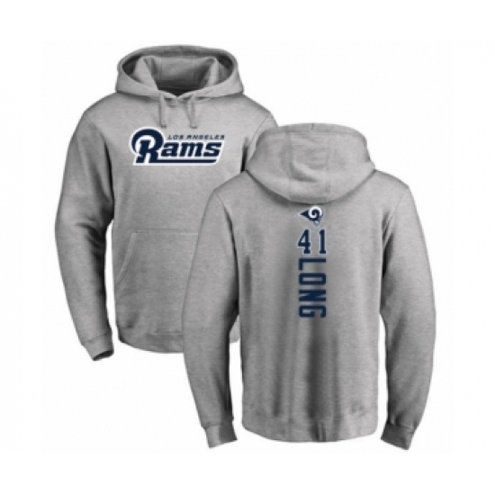 Football Los Angeles Rams #41 David Long Ash Backer Pullover Hoodie