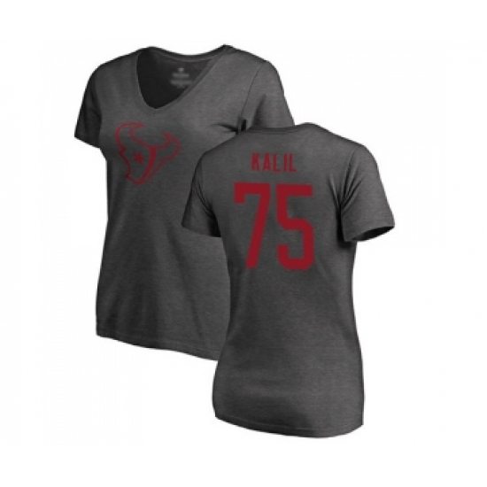 Football Women's Houston Texans #75 Matt Kalil Ash One Color T-Shirt