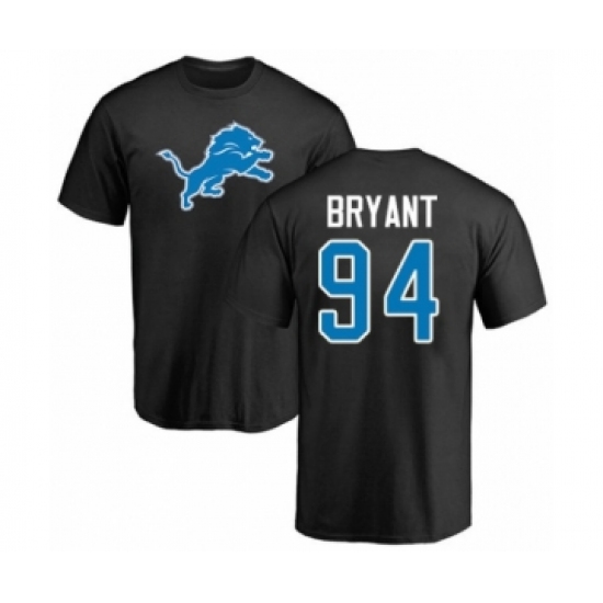 Football Detroit Lions #94 Austin Bryant Black Name & Number Logo T-Shirt