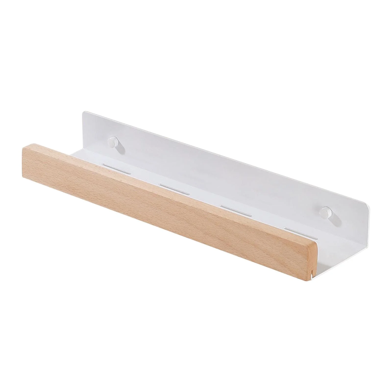 flameer Spice Rack Bottle Holder Wall Mounted Wood Floating Shelf Multipurpose Display Shelf Storage Rack for Pantry Bathroom Bedroom 40cmx10cm - Curated Treasures Market