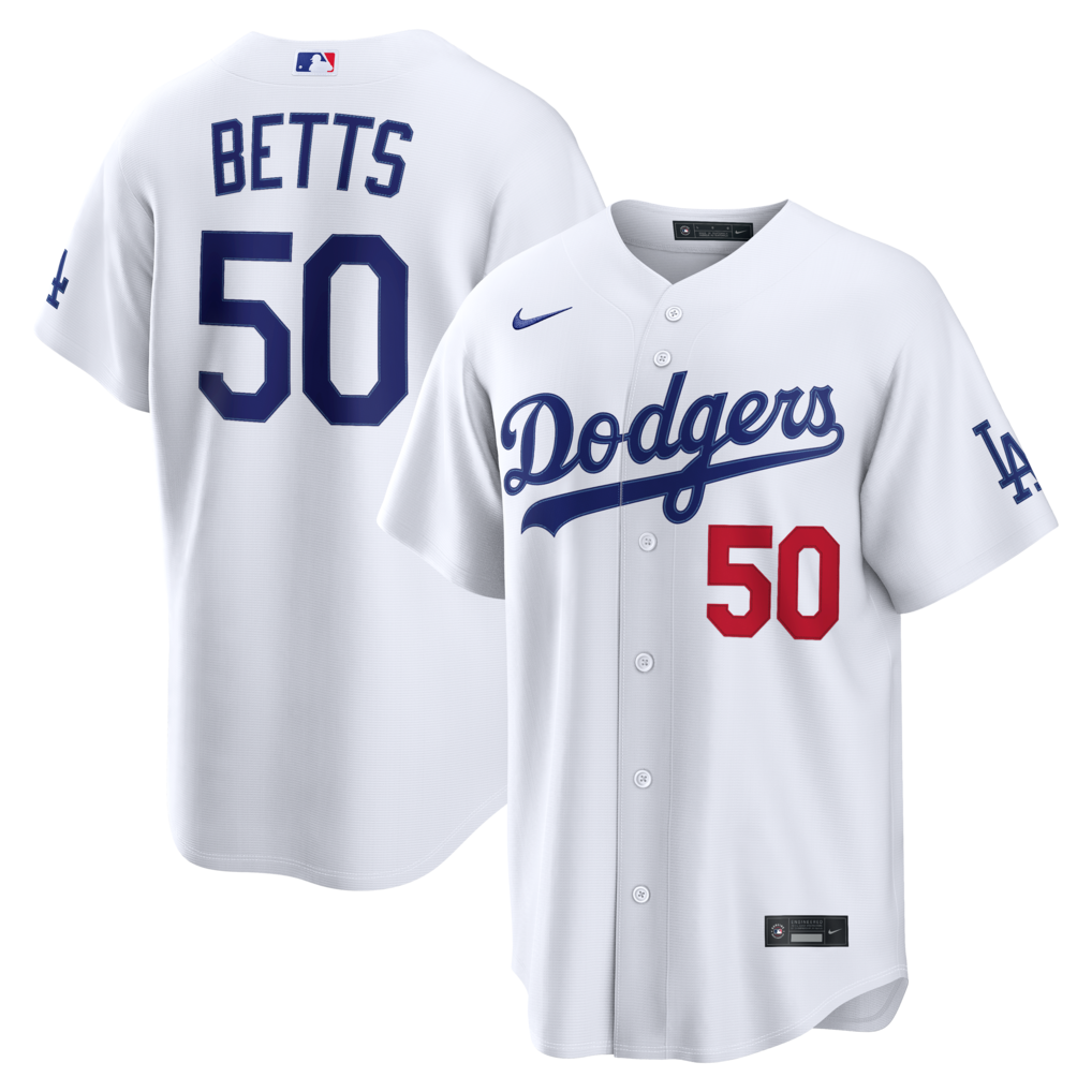 Men's Los Angeles Dodgers Mookie Betts Nike White Home Stadium Jersey