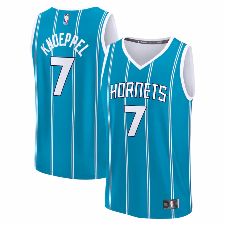 Men's Charlotte Hornets Kon Knueppel Fanatics Teal 2025 NBA Draft First Round Pick Fast Break Replica Jersey - Icon Edition