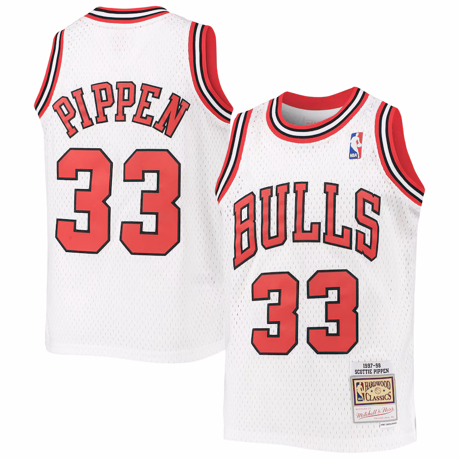 Youth Chicago Bulls Scottie Pippen Mitchell & Ness White 1997/98 Hardwood Classics Swingman Jersey