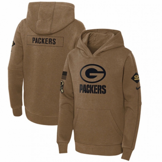 Youth Green Bay Packers Nike Brown 2023 Salute to Service Club Fleece Pullover Hoodie
