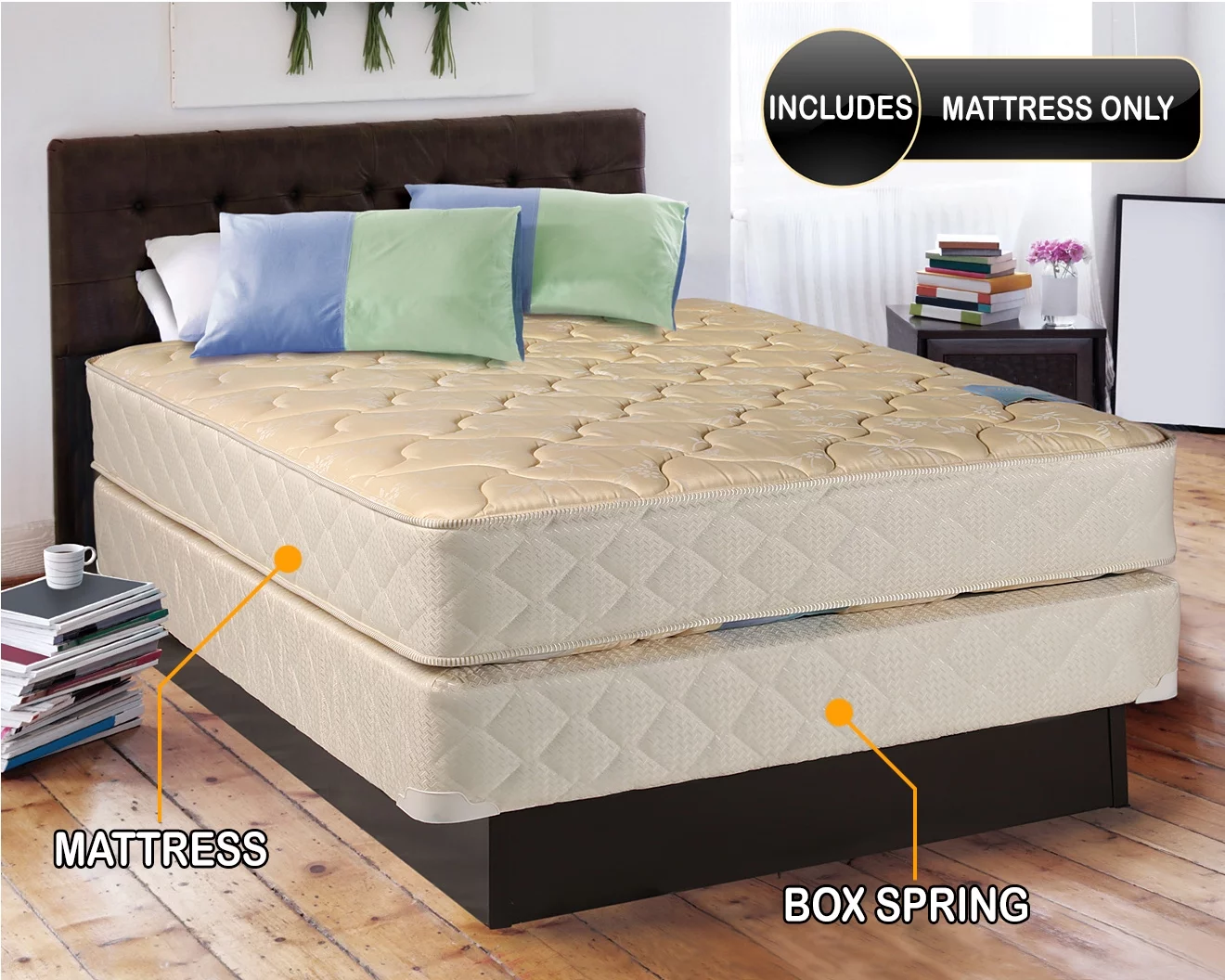 Chiro Premier Orthopedic (Beige Color) King size (76x80x9) Mattress Only  - Fully Assembled. Good for your back. Superior Quality. Long Lasting and 2 Sided - By Dream Solutions USA