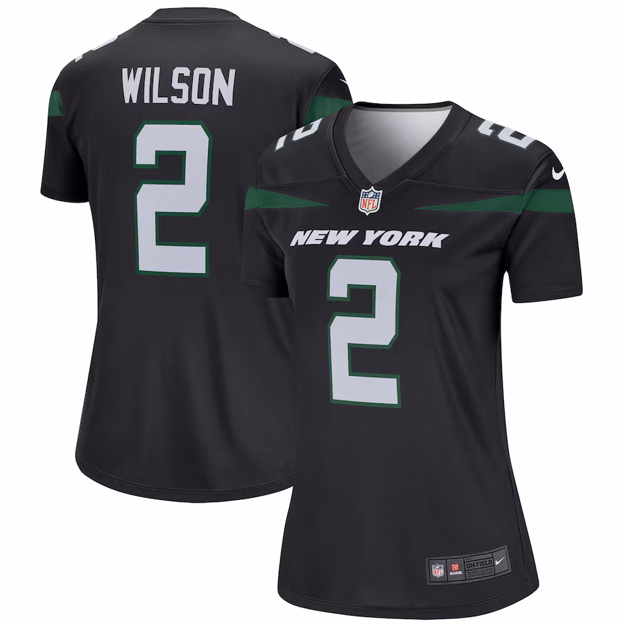 Women's New York Jets Zach Wilson Nike Black Color Rush Legend Performance Jersey