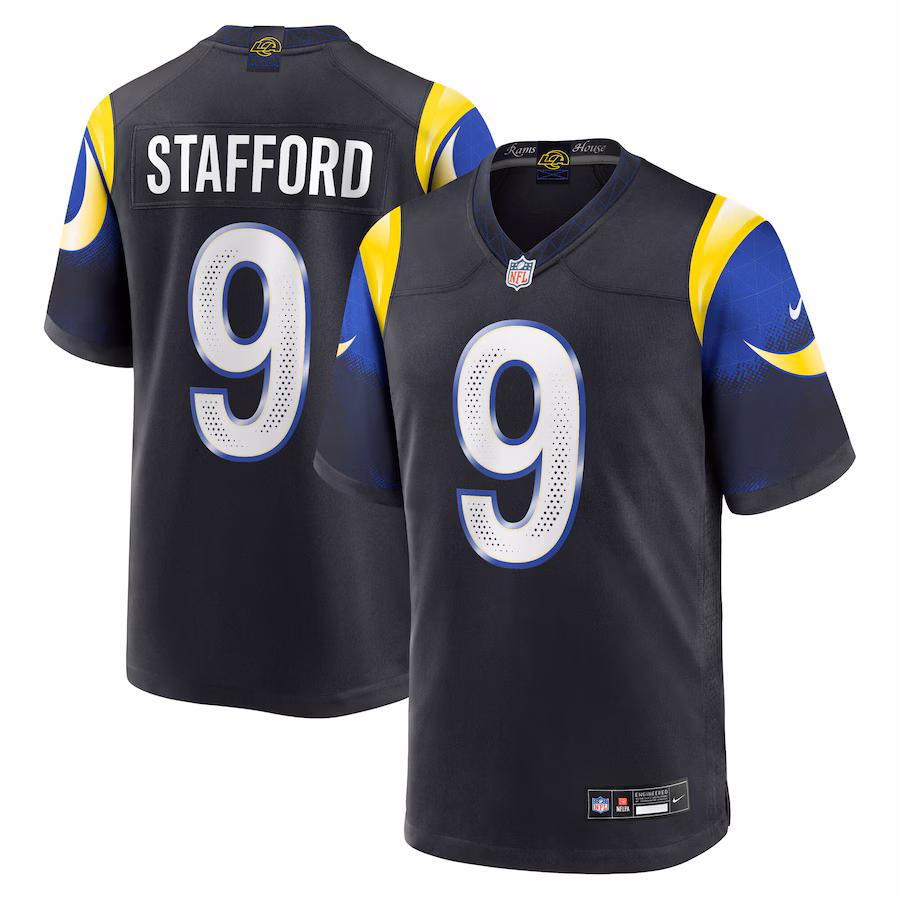 Men's Los Angeles Rams Matthew Stafford Nike Midnight Blue 2025 Rivalries Collection Game Jersey
