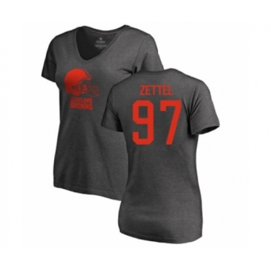 Football Women's Cleveland Browns #97 Anthony Zettel Ash One Color T-Shirt