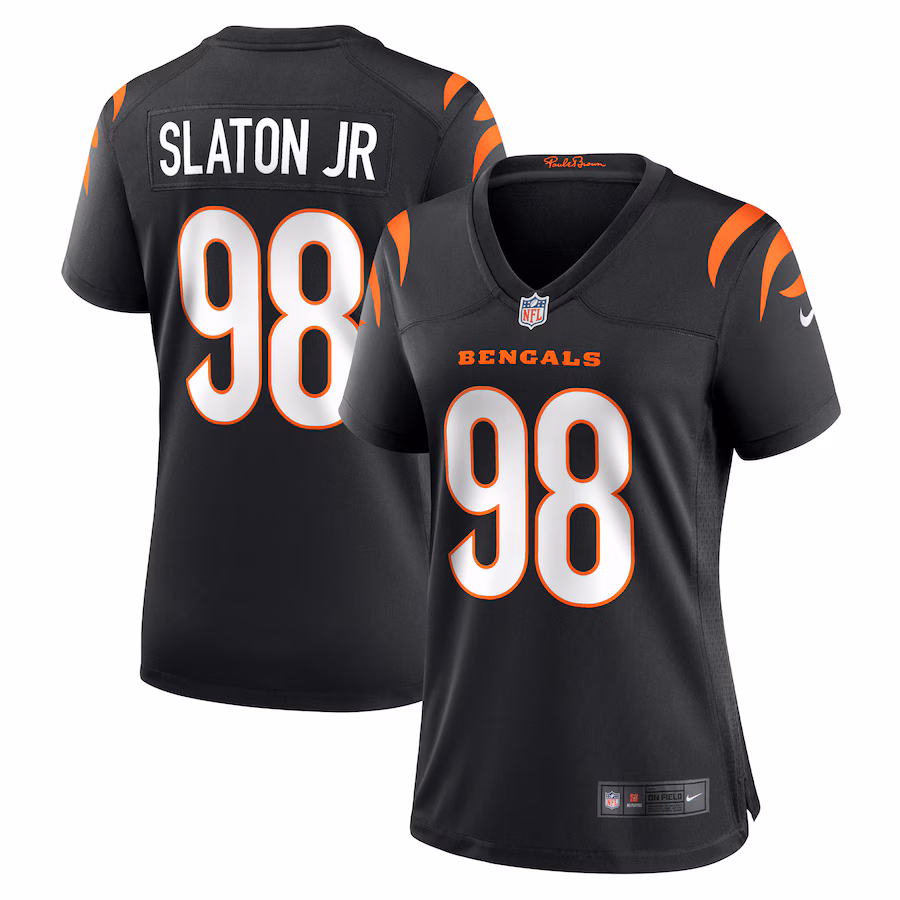 Women's Cincinnati Bengals Tedarrell Slaton Jr Nike Black Team Game Jersey