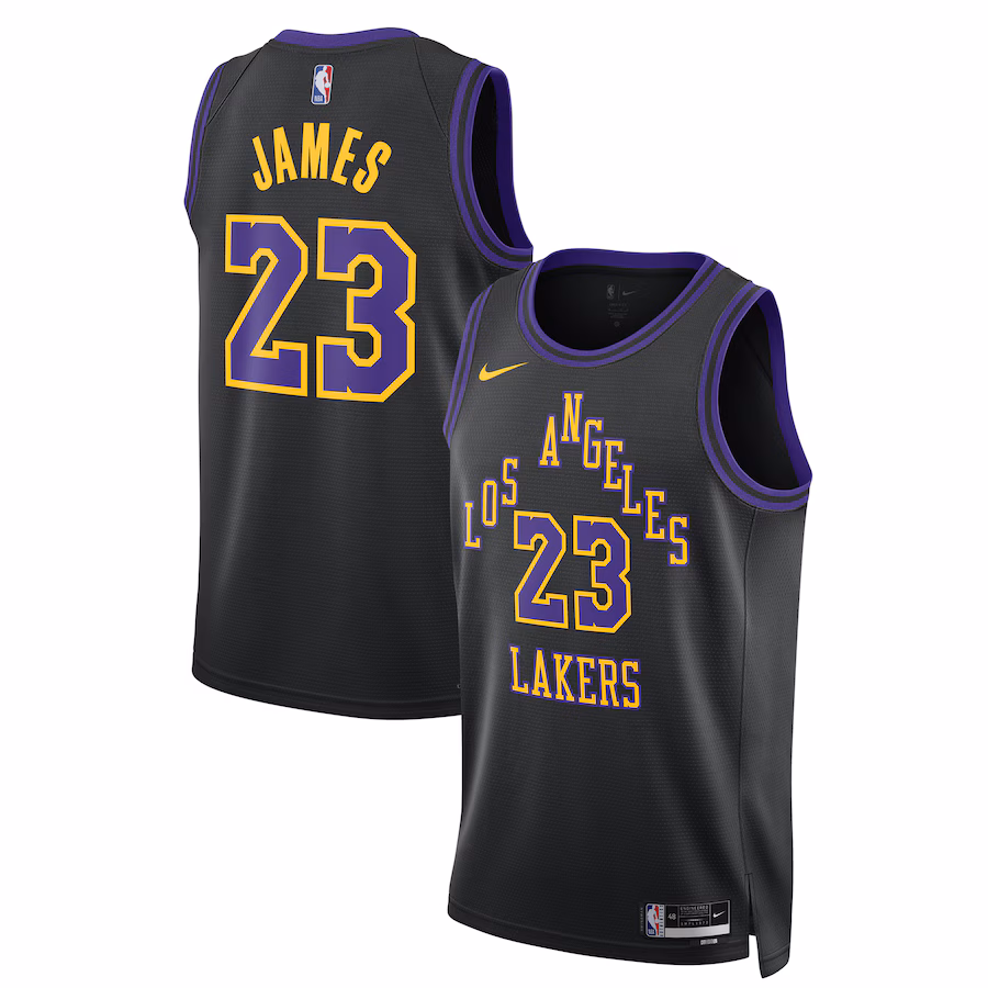 Unisex Los Angeles Lakers LeBron James Nike Black 2023/24 Swingman Jersey - City Edition
