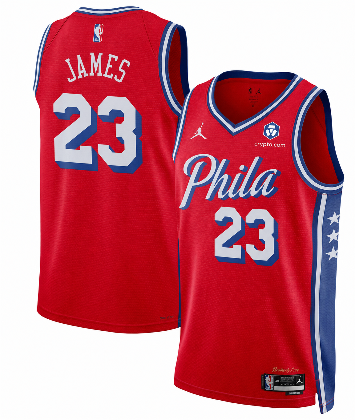 Men's Philadelphia 76ers Lebron James Jordan Brand Red Swingman Jersey - Statement Edition
