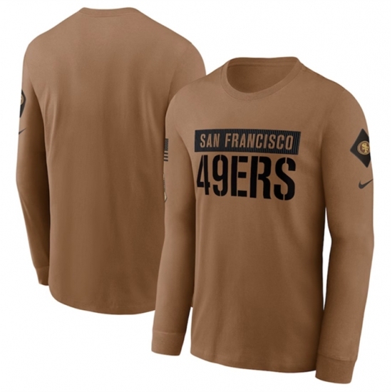Men's San Francisco 49ers 2023 Brown Salute To Service Long Sleeve T Shirt
