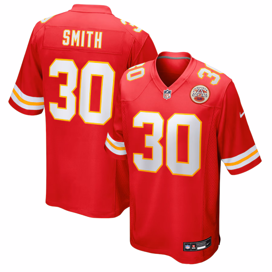 Men's Kansas City Chiefs Brashard Smith Nike Red Team Game Jersey
