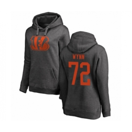Football Women's Cincinnati Bengals #72 Kerry Wynn Ash One Color Pullover Hoodie