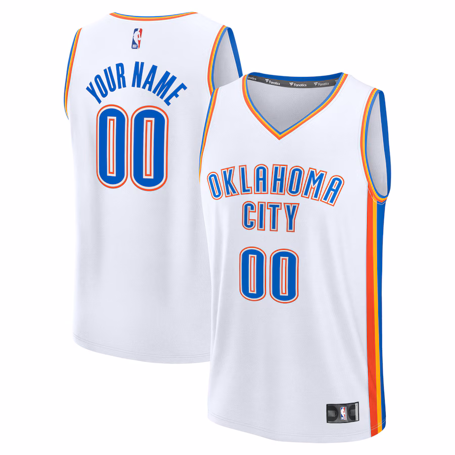 Men's Oklahoma City Thunder Fanatics White Fast Break Custom Jersey - Association Edition