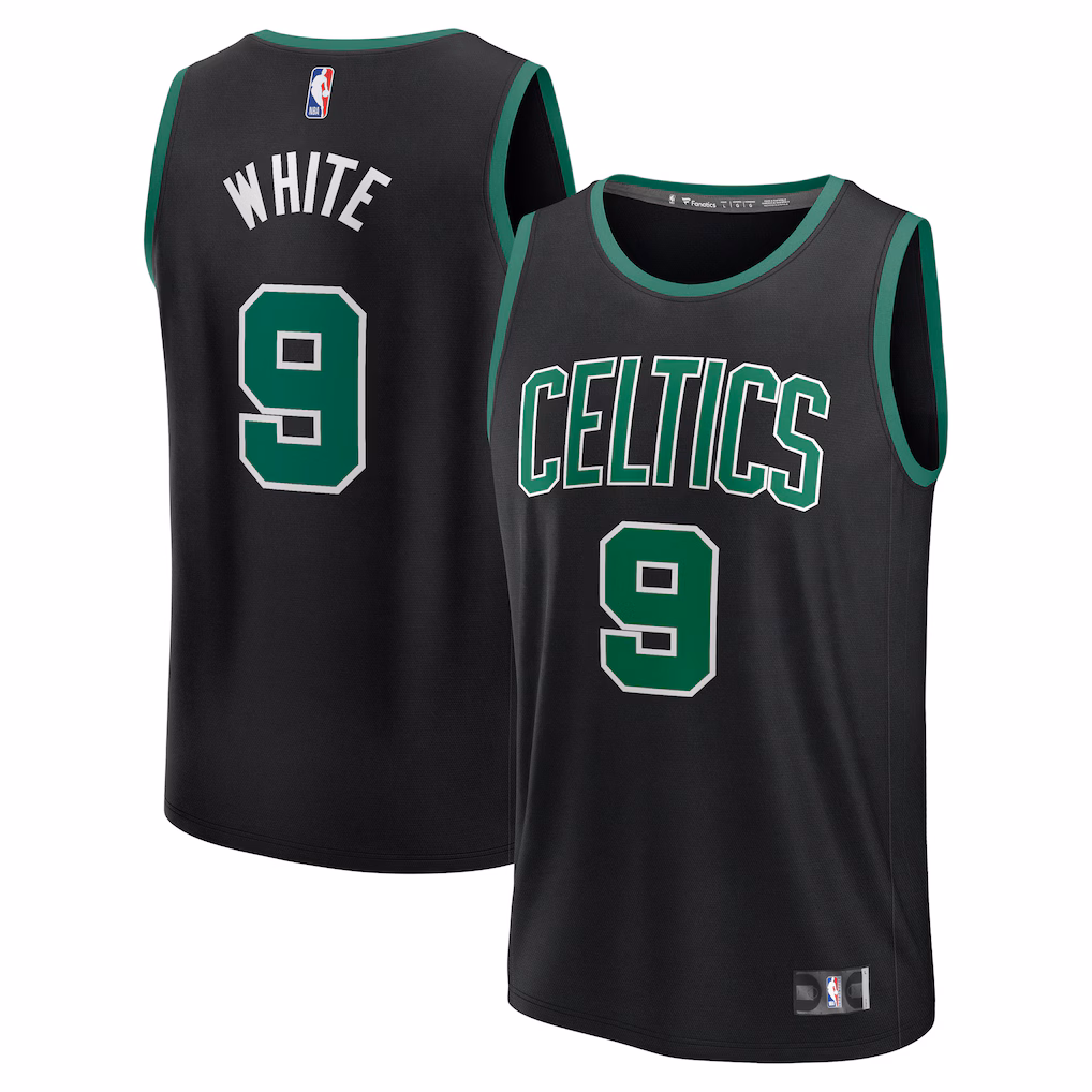 Men's Boston Celtics Derrick White Fanatics Black Fast Break Replica Player Jersey - Statement Edition