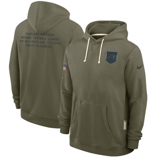 Men's Carolina Panthers Olive 2025 Salute to Service Pullover Hoodie