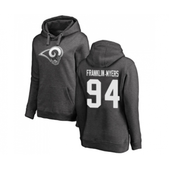 Football Women's Los Angeles Rams #94 John Franklin-Myers Ash One Color Pullover Hoodie