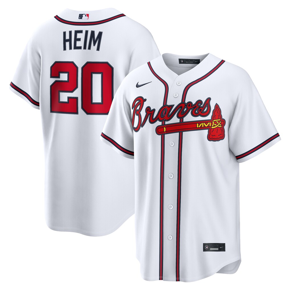 Men's Atlanta Braves Jonah Heim Nike White Home Replica Jersey