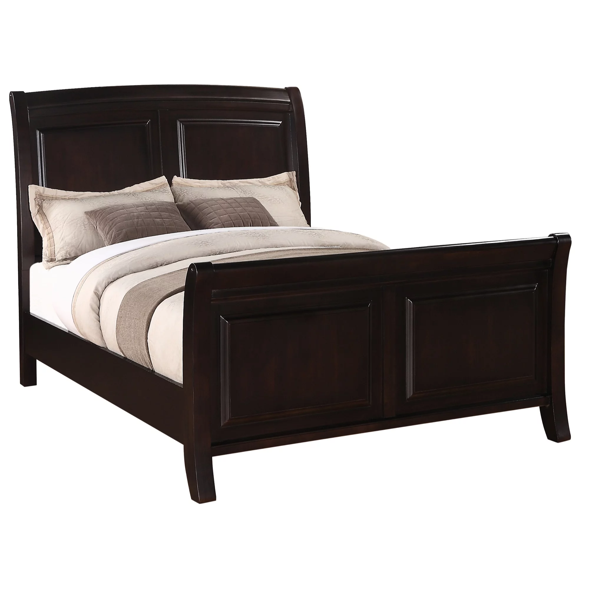 Passion Furniture  Ashford Panel Beds. Cappuccino - Queen Size