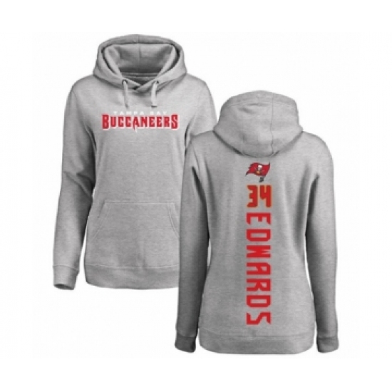 Football Women's Tampa Bay Buccaneers #34 Mike Edwards Ash Backer Pullover Hoodie