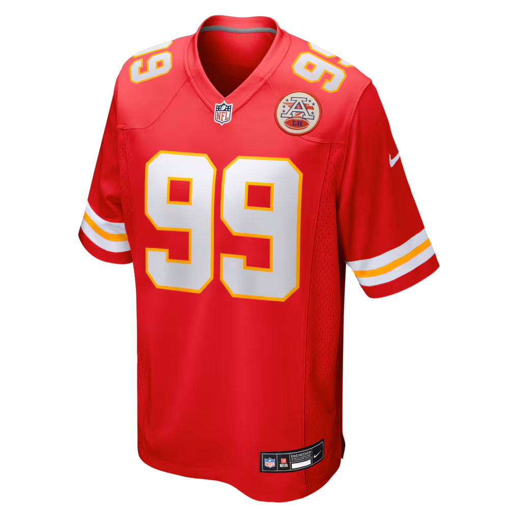 Men's Kansas City Chiefs Peter Woods Nike Red 2026 NFL Draft First Round Pick No. 29 Team  Jersey