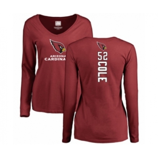 Football Women's Arizona Cardinals #52 Mason Cole Maroon Backer Long Sleeve T-Shirt