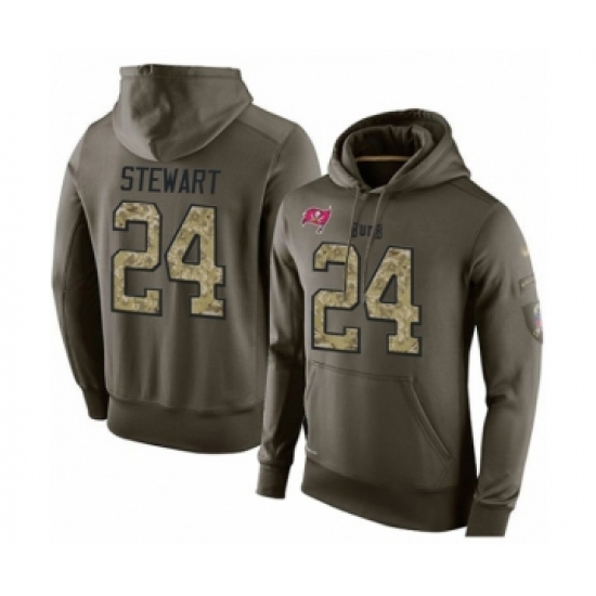 Football Men's Tampa Bay Buccaneers #24 Darian Stewart Green Salute To Service Pullover Hoodie
