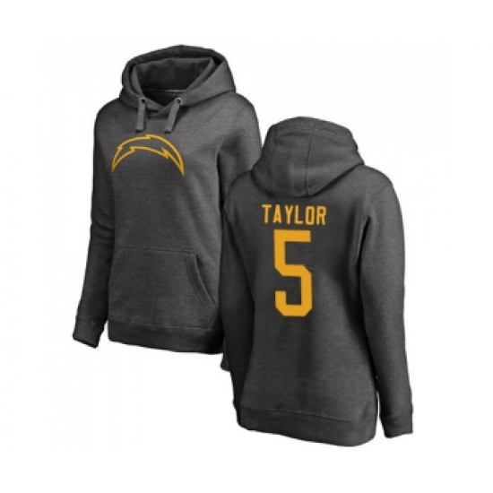 Football Women's Los Angeles Chargers #5 Tyrod Taylor Ash One Color Pullover Hoodie