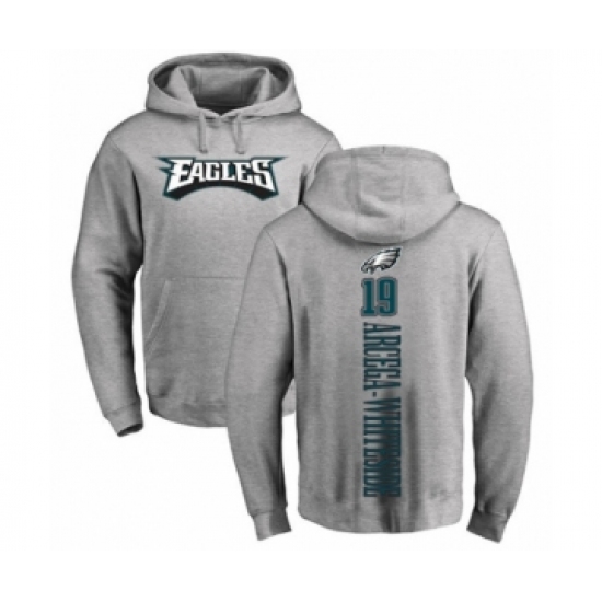 Philadelphia Eagles #19 JJ Arcega-Whiteside Ash Backer Pullover Hoodie