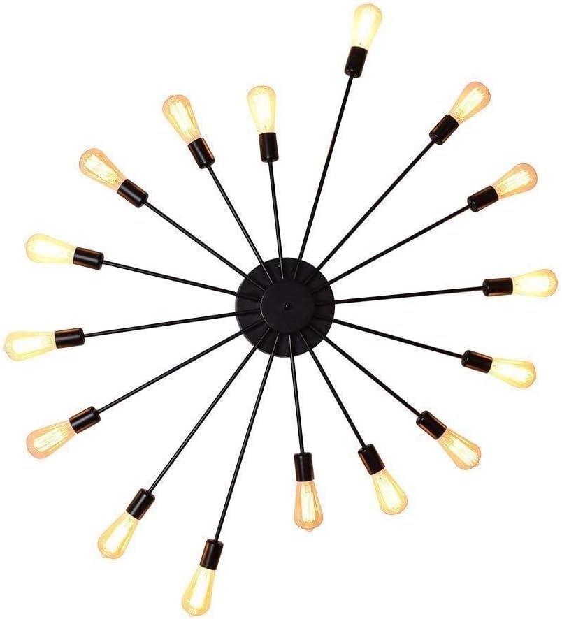 16-heads Retro Loft Ceiling Lamps Fitting Sconce Industrial Metal Semi Flush Mount Suspension Light Chandeliers Unique Industrial Edison Wall Lamp Fixture for Dining Room Kitchen Island Restaur