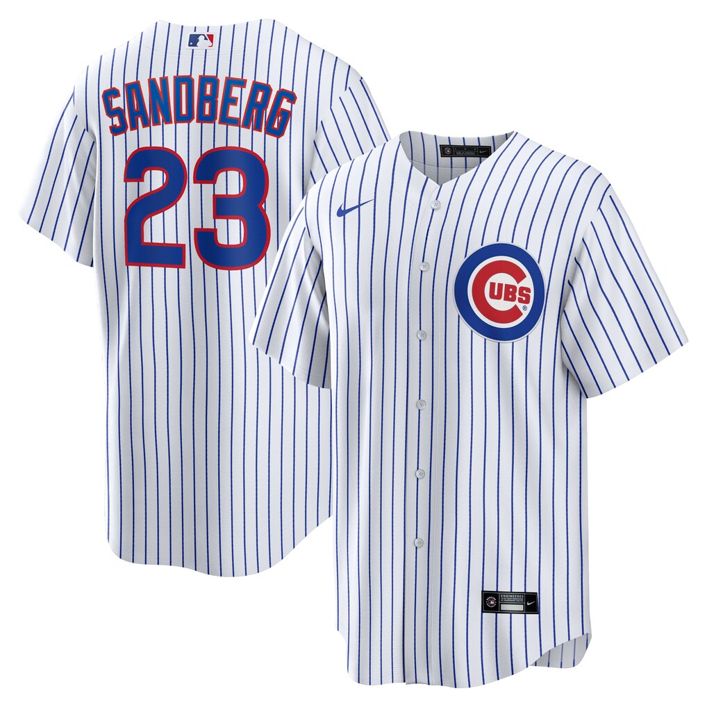 Men's Chicago Cubs Ryne Sandberg Nike White Home Retired Player Replica Jersey