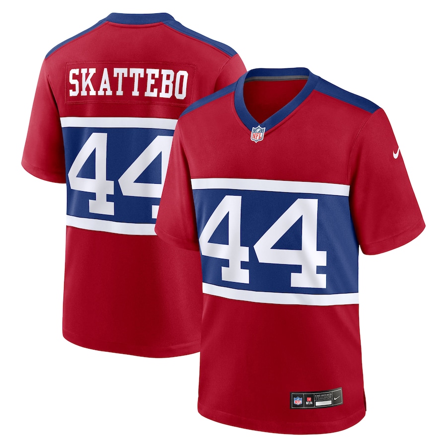 Men's New York Giants Cam Skattebo Nike Red Alternate Century Red Game Jersey