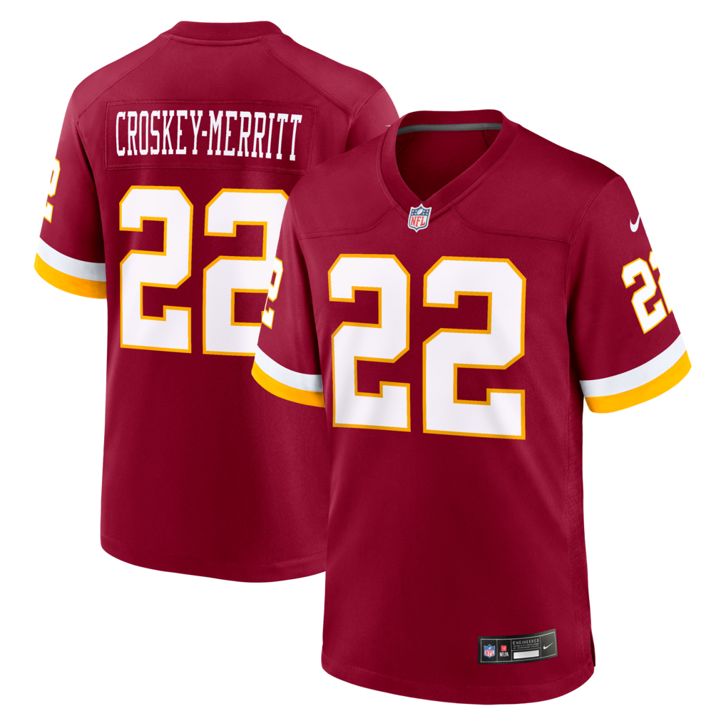 Men's Washington Commanders Jacory Croskey-Merritt Nike Burgundy Game Jersey