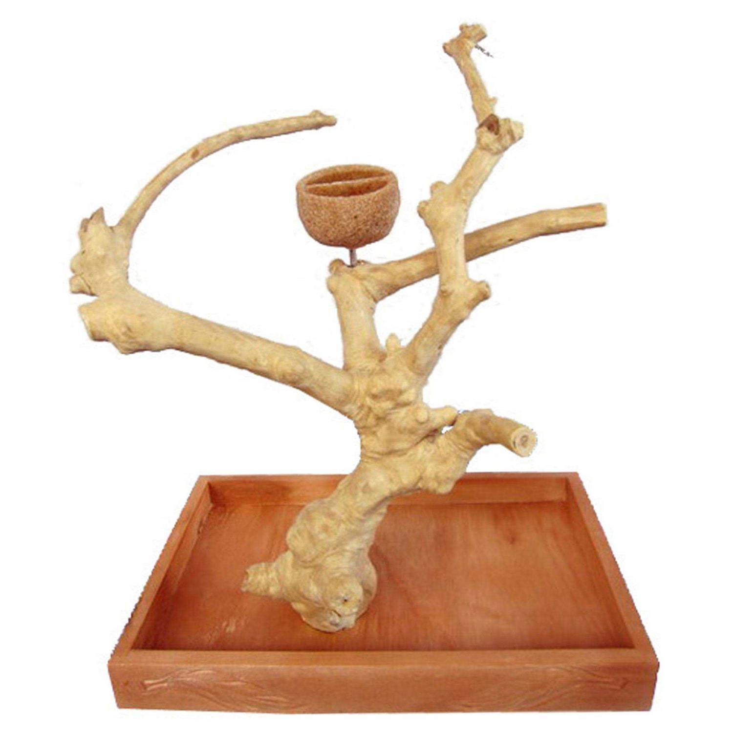 A&E Cage Medium Java Wood Table Top Play Stand