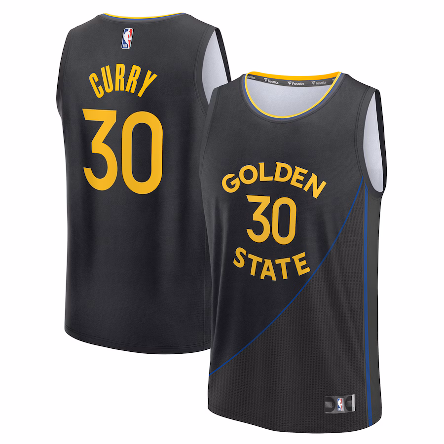 Youth Golden State Warriors Stephen Curry Fanatics Black Fast Break Replica Player Jersey - Statement Edition
