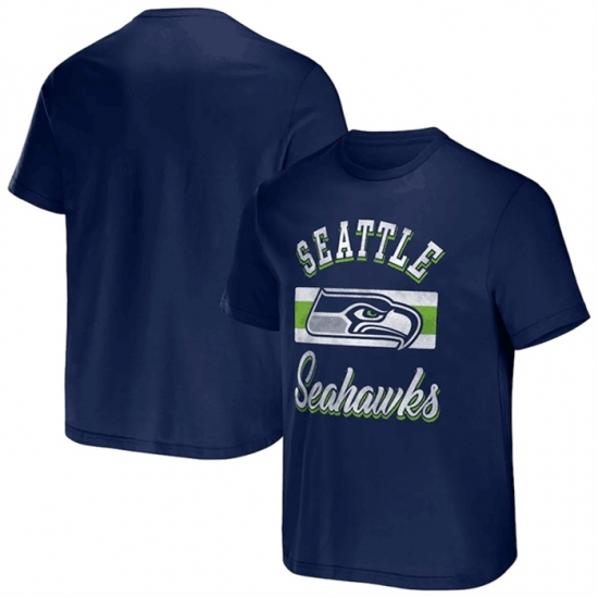 Men's Seattle Seahawks Navy X Darius Rucker Collection Stripe T Shirt