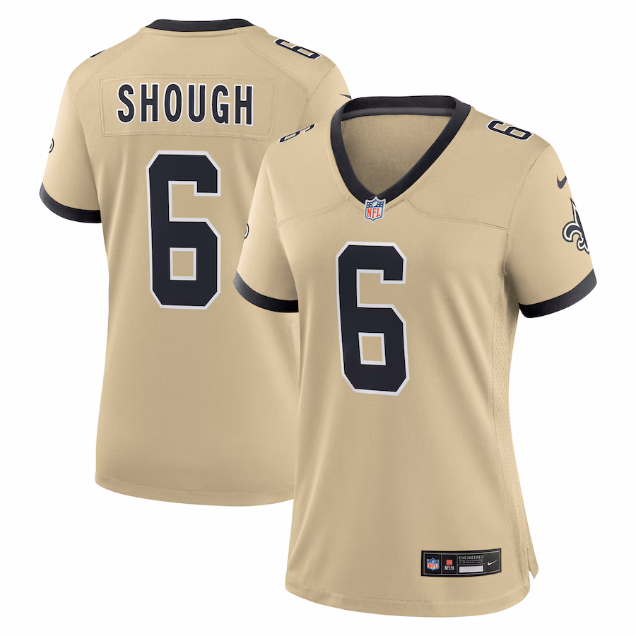 Women's New Orleans Saints Tyler Shough Nike Gold Alternate Game Player Jersey