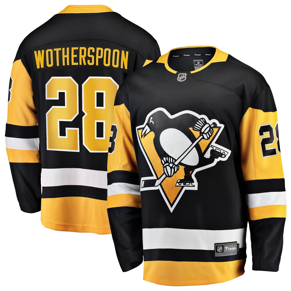 Men's Pittsburgh Penguins Parker Wotherspoon Fanatics Black Home Breakaway Jersey