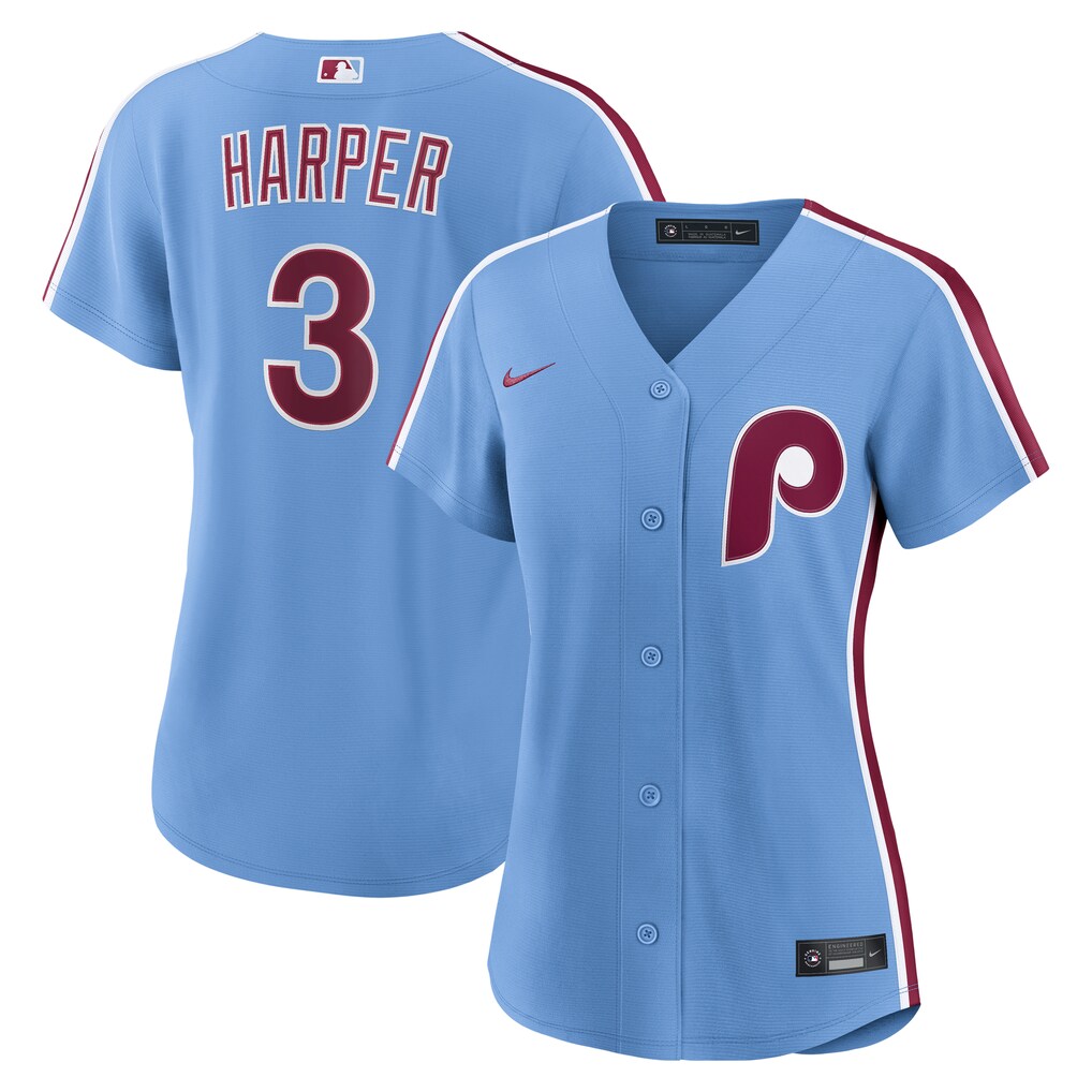 Women's Philadelphia Phillies Bryce Harper Nike Light Blue Alternate Replica Jersey
