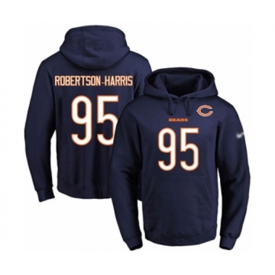 Football Men's Chicago Bears #95 Roy Robertson-Harris Navy Blue Name & Number Pullover Hoodie