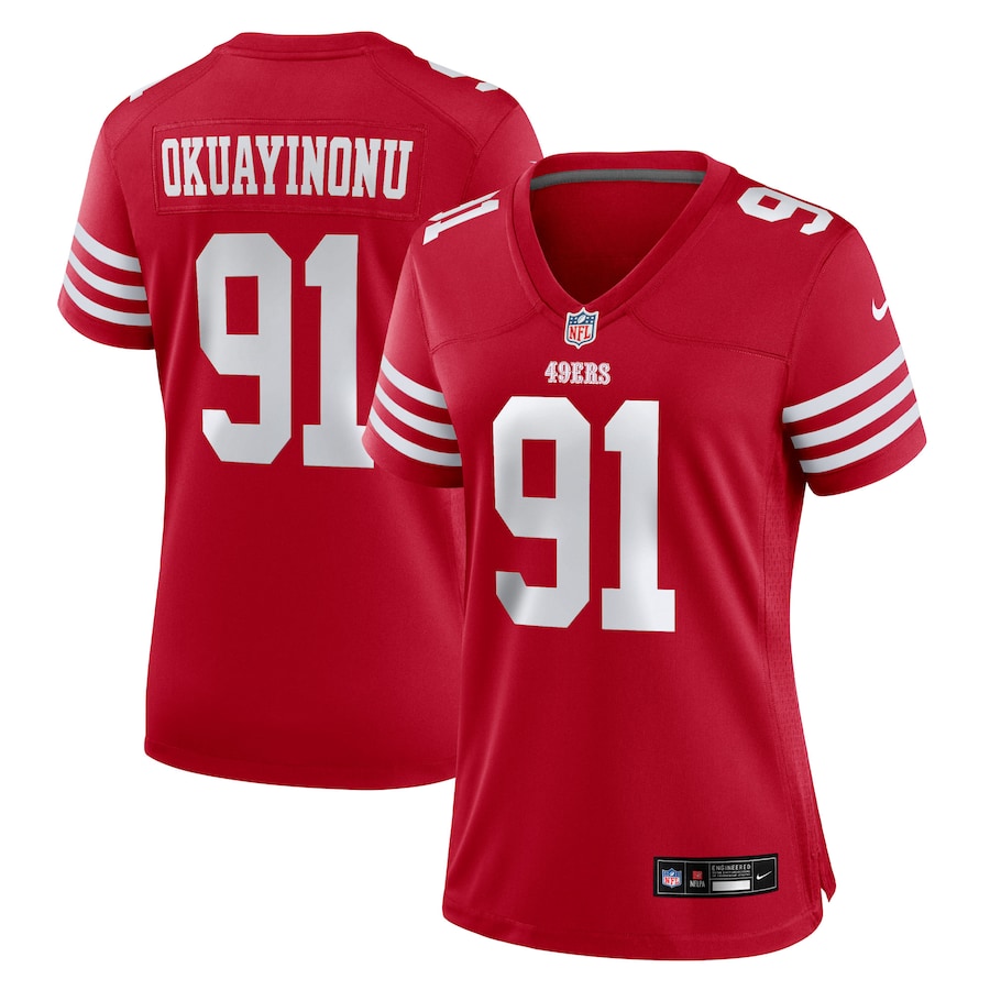 Women's San Francisco 49ers Sam Okuayinonu Nike Scarlet Team Game Jersey