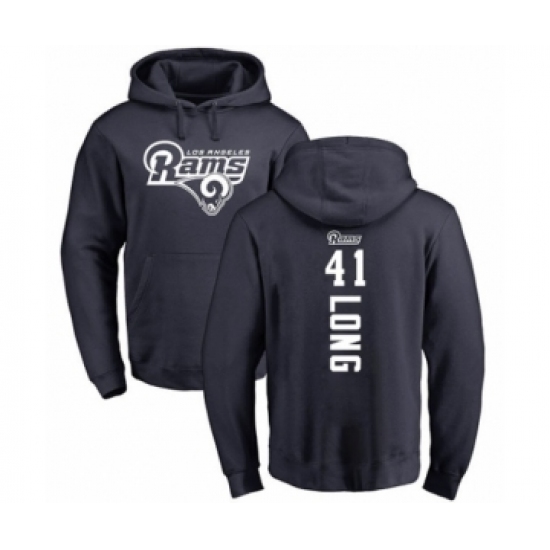 Football Los Angeles Rams #41 David Long Navy Blue Backer Pullover Hoodie