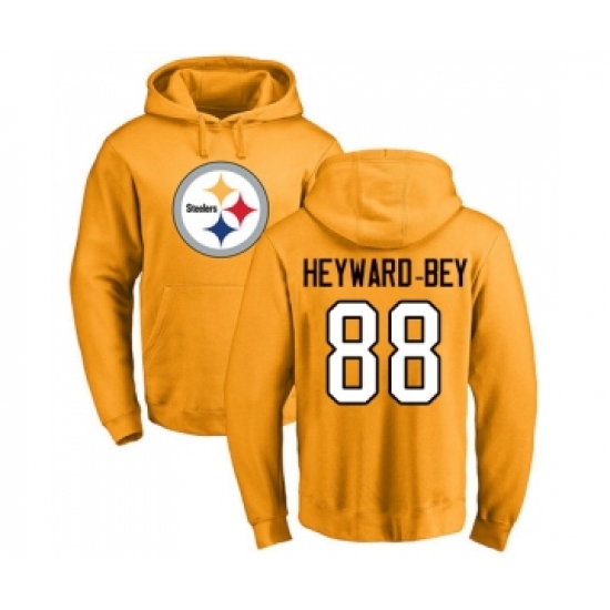 Football Pittsburgh Steelers #88 Darrius Heyward-Bey Gold Name & Number Logo Pullover Hoodie