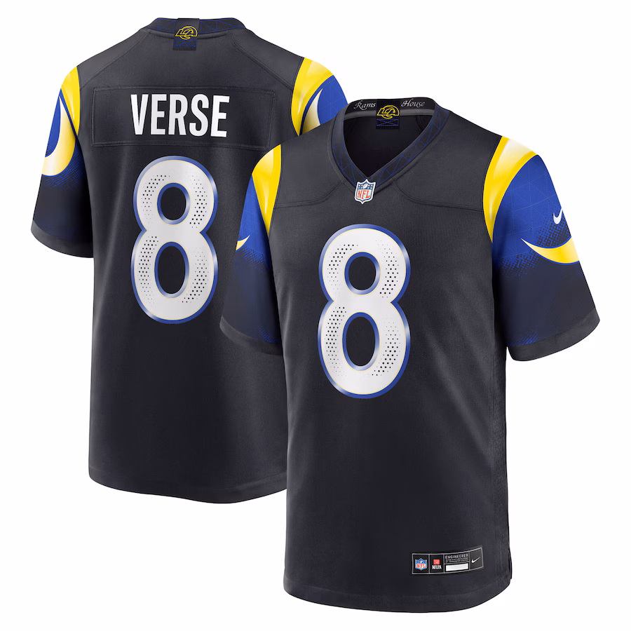 Men's Los Angeles Rams Jared Verse Nike Midnight Blue 2025 Rivalries Collection Game Jersey
