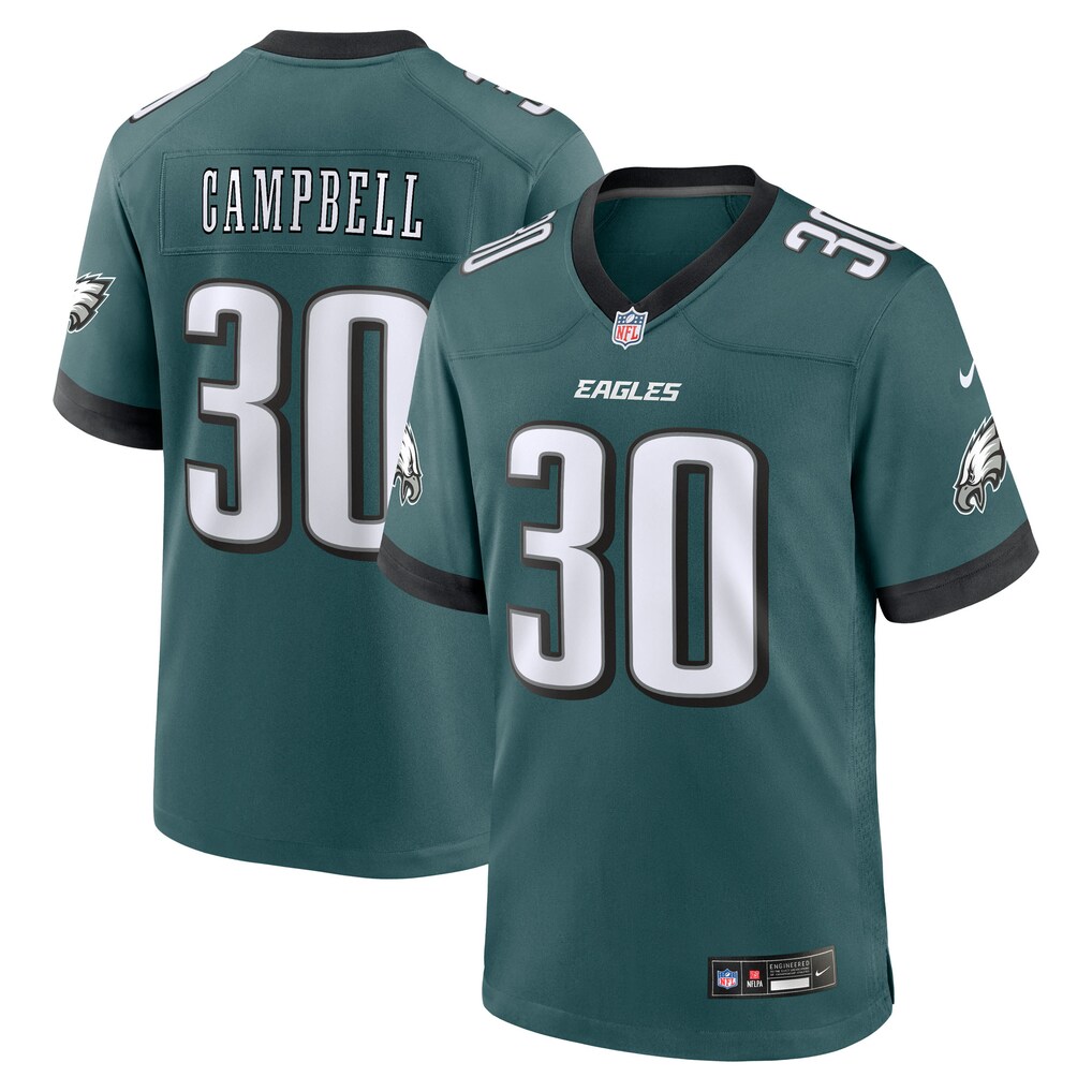 Men's Philadelphia Eagles Jihaad Campbell Nike Green Game Player Jersey