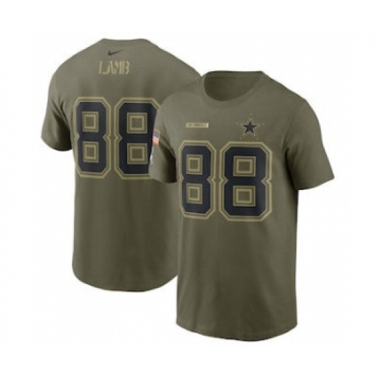 Men's Dallas Cowboys CeeDee Lamb Football Camo 2021 Salute To Service Name & Number T-Shirt