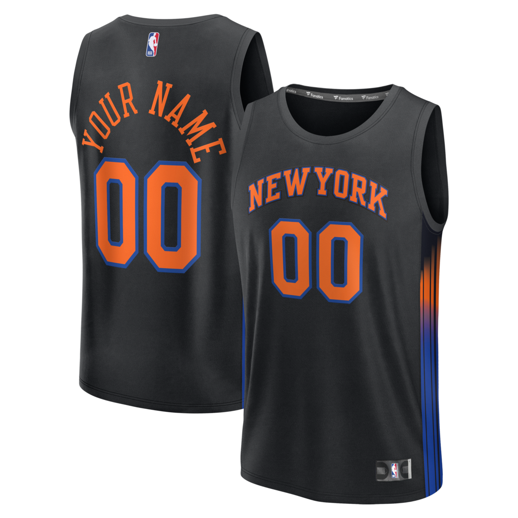 Men's New York Knicks Fanatics Black Fast Break Custom Jersey - Icon Edition